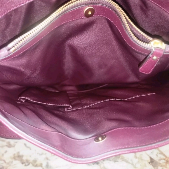 NWT Coach Burgundy Leopard Haircalf Leather Turnlock Large Hobo Shoulder Purse - Picture 5 of 13